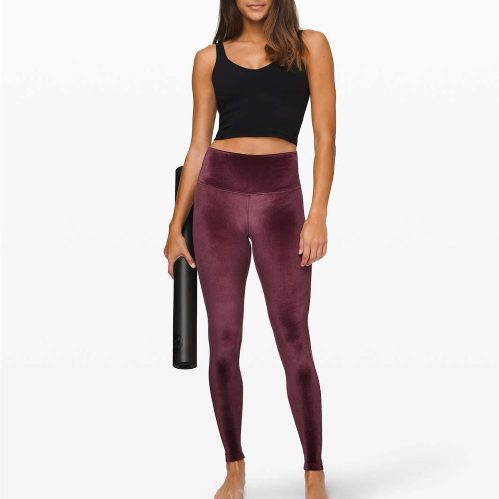 Lululemon Purple/Pink Velour Wunder Lounge Leggings
